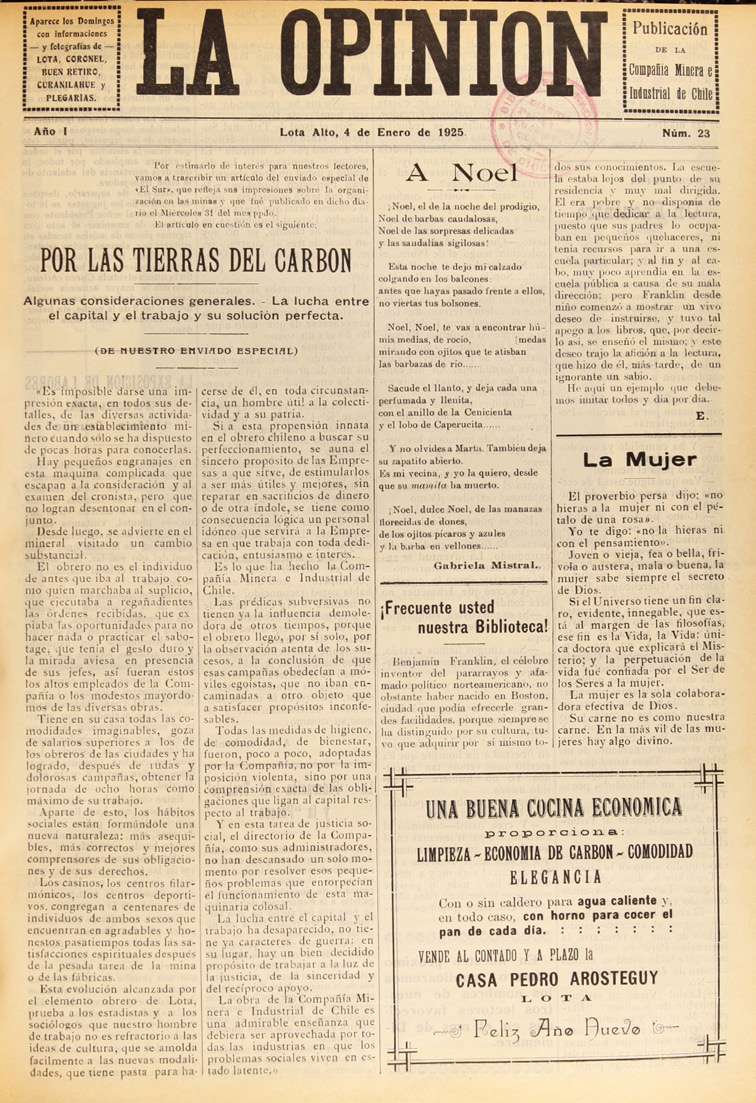 Portada del número 23 de La Opinión